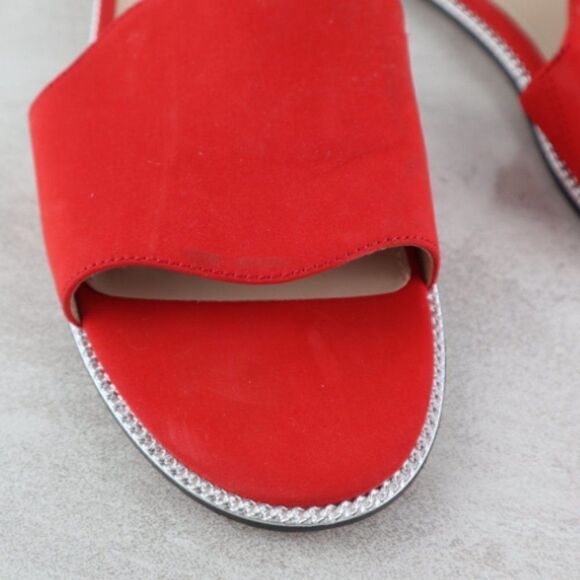 BCBGeneration Womens Size 6.5 Red Zahara Suede Slip On Flats Sandals - Picture 3 of 11